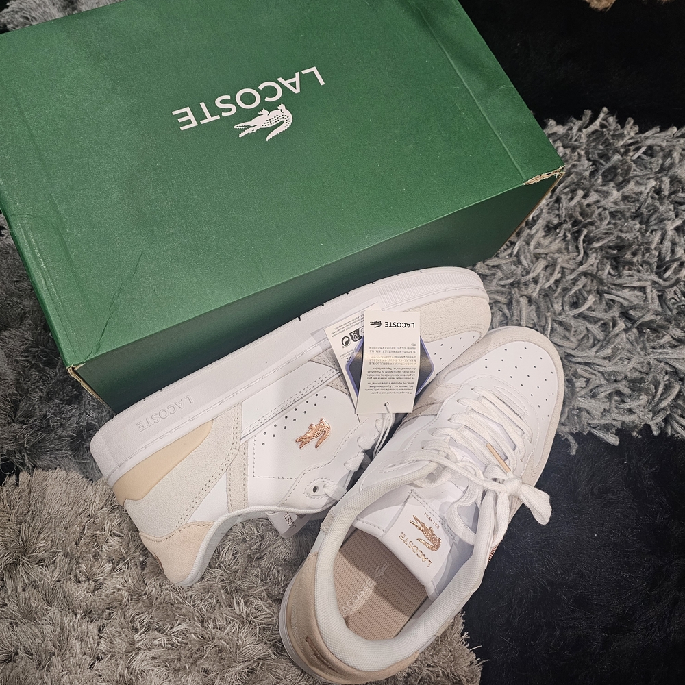 Lacoste White and Pink Sneakers